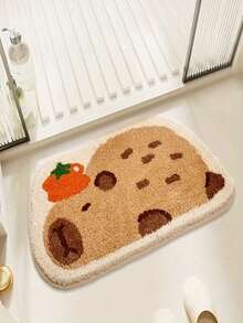 1个棕色仿羊绒水鼠造型柔软靠垫，适用于卧室和浴室，可手洗，易于清洁，不对称水鼠造型设计 - A - 查看 3