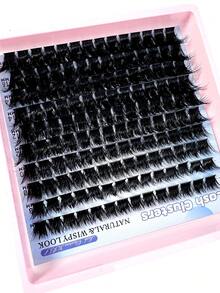 160/140/120片 8D 奢华蓬松 DIY 簇状假睫毛 - 14-20mm 混合长度睫毛嫁接，0.07mm 俄罗斯 D 卷度浓密可重复使用假睫毛，适合初学者舞台妆，易于使用，便携，10 排（120/160/180 片）簇状假睫毛 - D - 查看 5