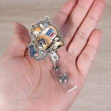 1 cái kẹp thẻ hình mèo gắn chai thuốc, có thể thu gọn, kèm kẹp cá sấu xoay, thích hợp làm quà tặng cho bác sĩ, y tá, trợ lý y tế, đồng nghiệp, văn phòng phẩm. - con mèo - Xem 4