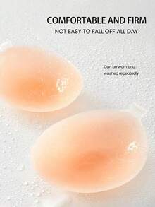 1片/10片装无缝隐形硅胶粘性聚拢文胸，无肩带露背隐形文胸，可重复使用防水乳贴，适合婚礼、礼服、派对装扮和日常穿着，母亲节礼物 - 彩色 - 查看 7