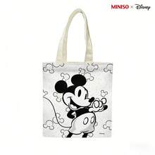MINISO X Disney Mickey Mouse Canvas Tote Bag - Cute Reusable Shopping Bag For Daily Use - 1pc - View 4