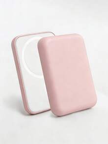 Estuche magnético inalámbrico de batería externa de TPU mate color rosa compatible con iPhone, funda protectora suave anti-caída de TPU compatible con MagSafe, diseño de textura mate y cierre , batería no incluida, regalo para el Día de la Mujer - Rosa - Ver 2