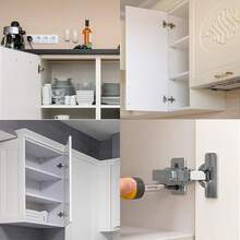 Bản lề tủ 2/4/6 chiếc, bản lề giảm chấn, bản lề phủ toàn bộ tủ kèm ốc vít cho tủ bếp, phòng tắm, phòng ngủ. - Bản lề tủ - 6 cái - Xem 5