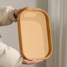 Rectangular Bamboo Tray With Handles | Serving Breakfast, Tea | Room Decor | Durable And Elegant - Cây tre - Xem 7