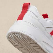 Tenis de mujer casuales con plataforma de suela gruesa para aumento de altura, zapatillas blancas mujer de cuero sintético PU con diseño retro de combinación de colores y cordones, zapatos para mujer calzado deportivo cómodo transpirable y antideslizante, tenis deportivos para mujer oferta ligeros y versátiles para uso diario de estilo casual y moda. - Rosa Fucsia - Ver 9