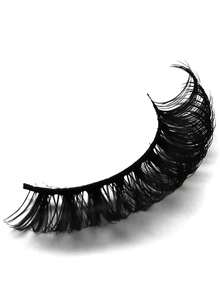 7 pares de pestañas postizas de ojos de gato con rayas - Negro - Ver 4