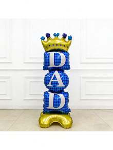 1/2pcs Large Father's Day Standing Base Aluminum Foil Balloon, Printed With "DAD", Suitable For Father's Day Decoration Balloons, Theme Party Decor, Holiday Decoration Balloons, Birthday Party Decor Balloons - Standing Father's Day - View 3
