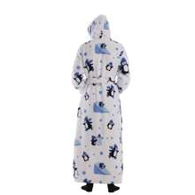 Neue Herbst-Winter-Faulbettdecke, TV-Decke, Outdoor-Kälteschutz-Kapuzen-Loungewear, Langarm, Verdickter Paar-Kapuzen-Bademantel, Loungewear - Pinguin - Übersicht 4