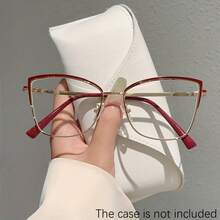 A Pair Of Women's New Full-Frame Butterfly-Shaped Glasses, Exquisite And Light Luxury Metal Frames, Retro And Simple White Glasses,  And Fashionable Eyewear Suitable For Daily And Party Wear - 白色 - 查看 5