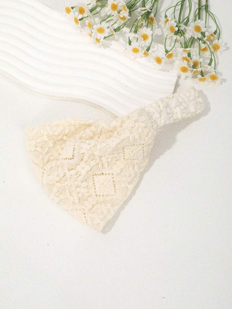 1条蕾丝宽发带，优雅复古发饰，日常/通勤/休闲百搭发型装饰，夏季沙滩发带度假吸汗带 - 彩色 - 查看 10