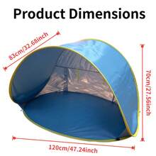 Sunshade Beach Tent, Portable Quick Setup Sunshade Tent, Suitable For Hiking- High Quality, Sunshade Umbrella, Hiking Shelter, Pop-Up Tent, Lightweight Tent, High-Quality Tent, Outdoor Sunshade Canopy, Family Outing BWJP - blue - 查看 10