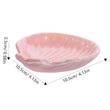Ceramic Shell Jewelry Dish Jewelry Plate Ceramic Serving Tray Seashell Dinner Plate Jewelry Ring Dish Storage Tray - Beige 03 - View 9
