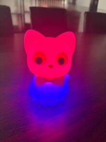 Đèn ngủ hình mèo sợ hãi bằng silicon sáng tạo mới, đèn ngủ phòng ngủ, quà tặng cho bạn trai, bạn gái, bạn thân, sinh nhật. - Mèo con phiên bản bảy màu - Xem 4