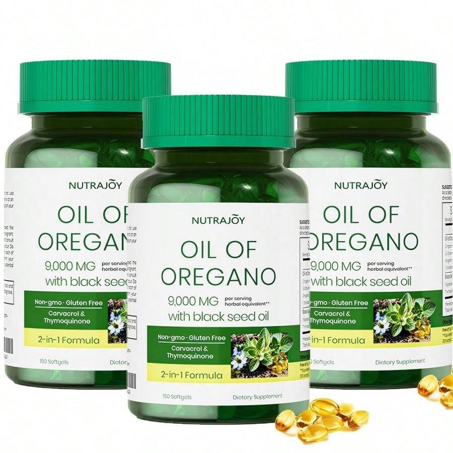 MONTUE 3 Packs Top Grade Oregano Black Seed Oil Blend 6000mg Per Serving, 300 Count 2 In 1 Formulated With Black Seed Oil 200mg, 4X Strength Carvacrol & Thymoquinone Plant Based, Immune Support - 150個 - 查看 1