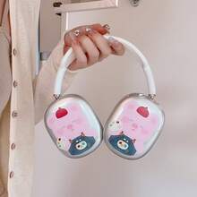 1 pieza Funda protectora con diseño de cerdo de dibujos animados compatible con los auriculares Apple Max - Multicolor - Ver 6