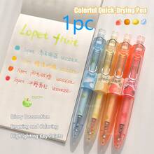 4pcs Fruit Scented Ballpoint Pens, 0.5mm Colorful Quick-Drying Neutral Pens, Fashionable Minimalist Transparent Stationery Pens For Journaling & Drawing - A - View 12
