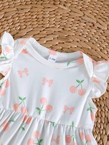 2件套幼儿女童可爱樱桃印花连衣裙套装 - 彩色 - 查看 4