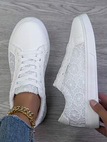 Giày nữ thường ngày, giày thể thao thời trang, giày trượt ván phong cách đường phố nhẹ. - trắng - Xem 2