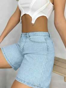 Women's Casual Washed Bermuda Shorts Summer - Giặt nhẹ 4 - Xem 3