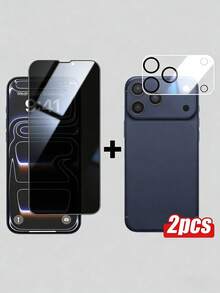 Bộ 2 miếng, gồm 1 miếng dán màn hình cường lực chống nhìn trộm và chống nhìn xuyên thấu, 1 miếng dán bảo vệ ống kính camera cường lực độ nét cao, tương thích với các thiết bị Apple, chống trầy xước, chống va đập, lớp phủ chống dầu, cảm ứng mượt mà, tương thích với các dòng máy Apple X/XR/11/12/13/14/15/16/16Plus/16Pro/16ProMax/16e/17/17 Air/17 Pro/17 Pro Max/17e. - màu đen - Xem 19