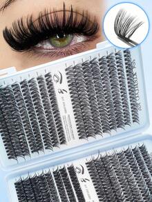 640片D型卷翘单根假睫毛，8-16mm混合款，大容量D型混合款分段式假睫毛册，D型卷翘睫毛，浓密纤长款，适合居家日常佩戴，易于使用，单根睫毛，假睫毛，假睫毛 - 查看 10