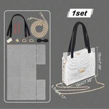 Kit de herramientas completo para hacer bolsos tejidos, incluye lona de malla negra, correas, agujas y hebillas - Juego de manualidades para hacer bolsos DIY, adecuado para regalos creativos, regalos navideños, de Halloween y de artesanía hecha a mano de GLOBLELAND - 1 juego - Ver 10