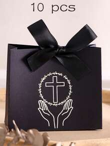10 hộp trang trí hình thánh giá, với họa tiết thánh giá vàng và hoa văn, được buộc bằng ruy băng và gói theo chủ đề tôn giáo, thích hợp cho Lễ Phục Sinh, Đám cưới, Ngày của Mẹ, Lễ Rước Lễ lần đầu, Lễ Rửa Tội và làm quà tặng đám cưới. - nhiều màu - Xem 23