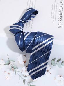 1 chiếc cà vạt nam thời trang tối giản kẻ sọc, phù hợp để mặc hàng ngày, đi làm, dự tiệc và các buổi liên hoan. - Nhiều màu - Xem 7