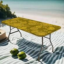 1 Stück Tischdecke aus Polyestermaterial, goldener Hintergrund mit chinesischem Glückssymbol-Design, Pfingstrose, hochauflösender digitaldruck mit Saum, knitterfrei, geeignet für Zuhause, Küche, Partys, Geburtstage, Feiertage, Innen- und Außenbereich, Heimdekoration - Gold - Übersicht 8