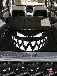 1 件加厚趣味表情印花汽车后备箱垫，防水防尘，易于清洁，适用于 SUV、轿车、卡车，有效保护后备箱。 - 100cm*75cm - 查看 1