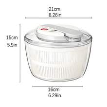 1pc, 3L Capacity Kitchen Gadget Set, Includes Fruit Filter, Vegetable Washer & Dryer, Salad Spinner, Fruit Basket, Fruit Skimmer, Lettuce Dryer, Strainer, Drying Rack, Kitchen Tools, Practical Kitchen Utensils, Easy One-Hand Press Cover - 3L - View 4