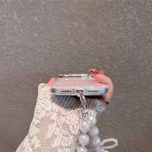 Advanced Rhinestone Powder Core Acrylic Hard Phone Case Compatible  17 Pro Max/17 Pro/17 Air/17/16 Pro Max/16 Plus/15/15 Pro Max/15 Pro/15 Plus/11/12/13/14 Pro Max/11 Pro/11 Pro Max/12 Pro Max/13 Pro/13 Pro Max/7 Plus/14 Pro/14 Pro Max, Minimalist And Creative Design For  13, 12 Pro Max, And 11. The Appearance Is Beautiful And Simple. The Back Cover Is Soft, Shock Resistant, Waterproof, Drop Resistant, And Scratch Resistant - 粉紅色愛心珍珠手鍊 - 查看 6