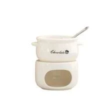 Bộ 1 nồi nấu chảy sô cô la bằng gốm, bộ nồi lẩu mini bằng gốm (không bao gồm nến) - Cốc mini dùng để làm tan chảy sô cô la, sốt phô mai và kẹo - Bộ dụng cụ tiệc tráng miệng nhỏ gọn, lý tưởng cho buổi hẹn hò, đám cưới, tiệc sinh nhật và quà tặng ngày Valentine - Dễ dàng vệ sinh - Nhiều màu - Xem 10