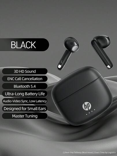 HP H10J 无线耳机 | 蓝牙 5.4 | IPX4 防水 | 30 小时续航 | 带麦克风 | 轻巧舒适，适合运动、工作和游戏