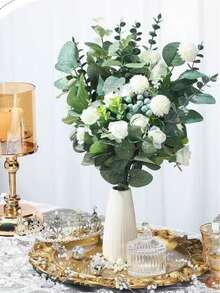 3/30/60/120 pièces Feuilles et tiges d'eucalyptus artificielles mélangées, pièces de monnaie argentées artificielles en vrac, feuilles d'eucalyptus pour compositions florales, bouquets de fleurs artificielles, vases de mariage, décoration florale, décoration d'intérieur, décoration de mariage, décoration de chambre - Vert - Voir 4
