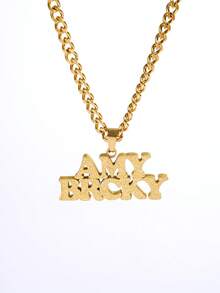 Personalized Name Necklace Pendant, Minimalist Design For Men And Women, Customized Gift For Boyfriend, Brother, Classmate, Suitable For Anniversary, Christmas, Halloween High-End Gifts - Gold Frosted Double Layer - View 4