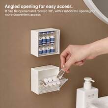8pcs Wall Mounted Cotton Pad Dispenser, Cotton Ball Storage Box, Cotton Pad Container For Storing Cotton Balls, Dental Floss, Hair Clips, Rubber Bands And Clips - Multiple Styles - View 6