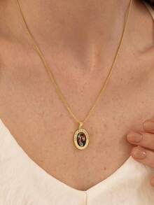 Dây chuyền khắc chữ viết tay theo yêu cầu, chữ viết tay thật (của chính bạn), mặt dây chuyền vàng 14k khắc chữ, trang sức cá nhân hóa, món quà hoàn hảo. - Hình bầu dục - Kiểu dáng - Xem 3