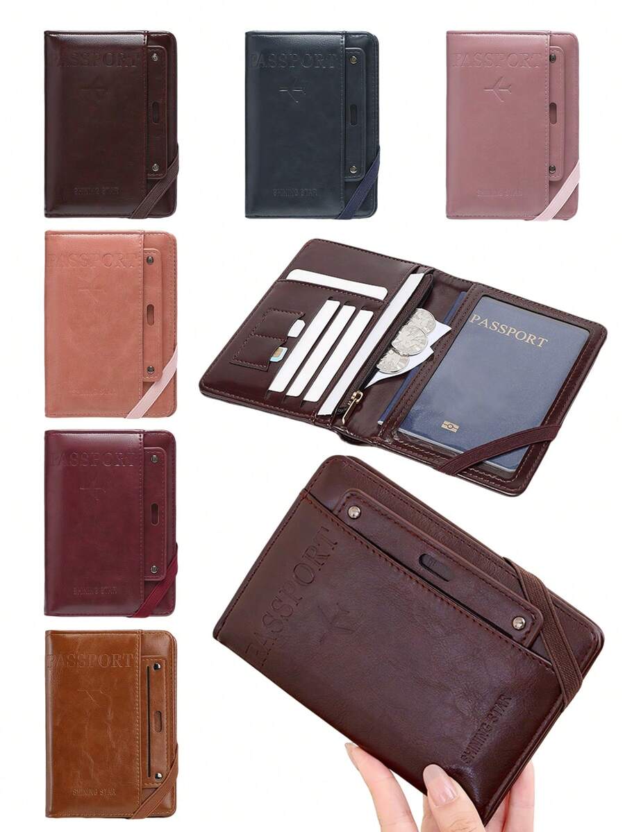 CHARM INFINITE Retro RFID Blocking Passport Holder Travel Document Organizer Wallet, Unisex