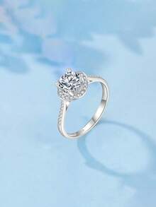 Nhẫn Moissanite bạc S925, quà tặng cầu hôn, kỷ niệm, ngày Valentine, nhẹ nhàng, sang trọng, đa năng, phù hợp đeo hàng ngày cho nữ. - trắng - Xem 4