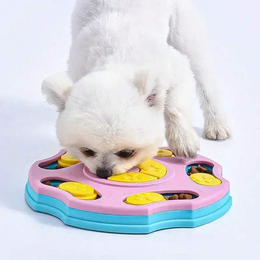 Dog Puzzle Toys Slow Feeder Interactive Increase Puppy IQ Food Dispenser Slowly Eating NonSlip Bowl Pet Cat Dogs Training Game - hồng1 - Xem 1