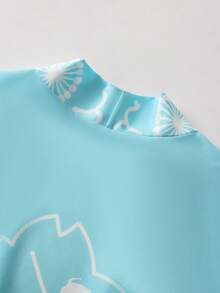 Anime Inspired Kimono Jacket, 3/4 Sleeve, Loose Fit, Windbreaker, Blue-Green Japanese Style - Mint Blue - View 6