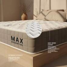 Smart Bamboo: Colchón MAX Essential Colchón en Caja Híbrido con Resortes Embolsados Independientes y Espuma Gel Soporte Ortopédico con Firmeza 7 Individual - Individual - Ver 4