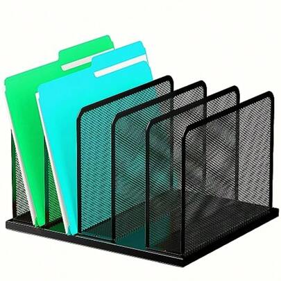 KIDD Uprig Mesh Desk Firganizer 5 Secns Desktop File Ser Office And Classro Organizan Holder In G With High Capacity And Cpact Design