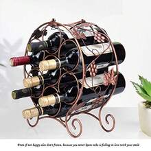 Estante para vinosSoporta hasta 7 Botellas de Vino de tamaño estándar - Soporte para Botellas de Vino de Metal Estante para vinos Independiente - como en la foto - Ver 4