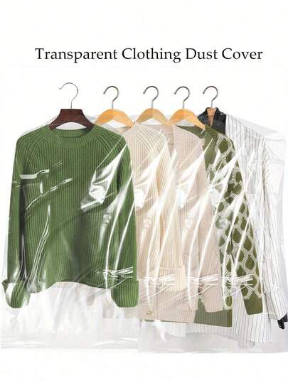 투명 방진 커버, 투명 의류 방진 백, 방진 의류 커버, 드레스 방진 백, 방진 의류 백, 방수 옷장 보관 백, 의류 보관 백 - 투명 방수 및 방습 걸이형 의류 보관 백, 옷장 보호 및 정리, 여행 필수품, 기숙사 필수품, 침실 옷장 보관, 셔츠, 드레스 및 코트에 적합