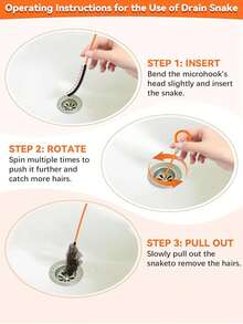 1/2/3pcs Drain Cleaner, Hair Remover, Pipe Dredger, Drain Cleaning Tool, Flexible Snake Tool, Effectively Clears Clogged Debris, Suitable For Sink, Shower And Bathtub Hair Clogging - Multicolor - View 10