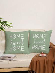 Bộ 1/2/4 vỏ gối vuông in họa tiết nhà cửa, vỏ gối họa tiết gia đình (không bao gồm ruột gối), chất liệu thân thiện với da, đồ dùng phòng ngủ, phù hợp cho phòng khách, phòng ngủ, ghế sofa, xe hơi, mọi mùa, quà tặng ngày lễ. - Nhiều màu - Xem 4