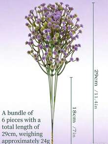 12pcs Gypsophila Artificial Bouquet Wedding Decor Realistic Versatile - Mỗi màu trắng, vàng, hồng, tím và xanh dương có 12 chiếc. - Xem 6