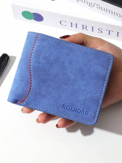 男士复古钱包，高品质哑光皮革卡包，大容量多卡位，短款PU皮革钱包